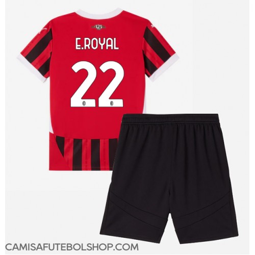 Camisa de time de futebol AC Milan Emerson Royal #22 Replicas 1º Equipamento Infantil 2024-25 Manga Curta (+ Calças curtas)